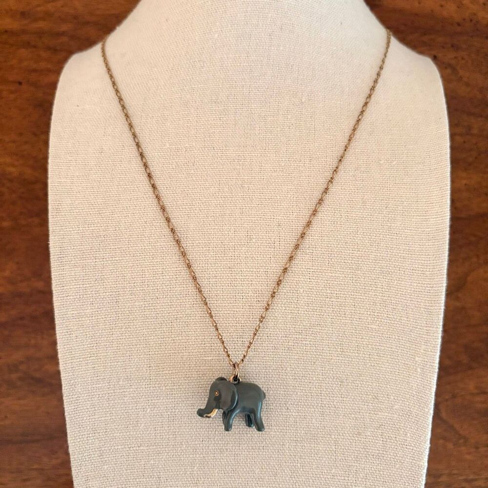 J.Crew | Enamel Elephant 🐘 Pendant Necklace | 25.5” Length